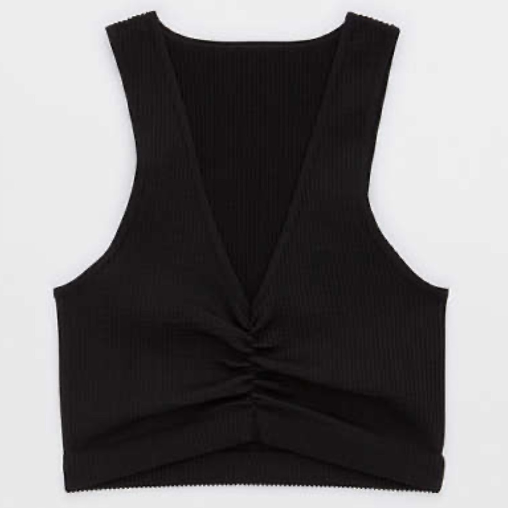 🩷FIRM PRICE🩷 Aerie black front twist cropped top - Picture 3 of 5